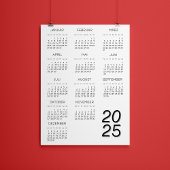 Kalender Deutsch 2025 Kalender Zwart-wit Magnetische Uitnodiging