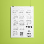 Kalender Deutsch 2025 Voljaar Kalender QR Code Kaart
