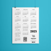 Kalender Deutsch 2025 Voljaar Kalender QR Code Magnetische Uitnodiging