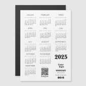 Kalender Deutsch 2025 Voljaar Kalender QR Code Magnetische Uitnodiging (Voorkant / Achterkant)