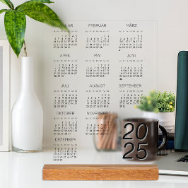 Kalender Duits 2025 Kalender Hele Jaar Acryl Bord