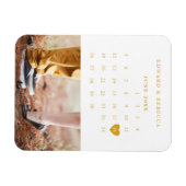 Kalender Elegant Goud Foto Bruiloft Bewaar de Datu Magneet (Horizontaal)