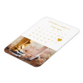 Kalender Elegant Goud Foto Bruiloft Bewaar de Datu Magneet (Linkerzijde)