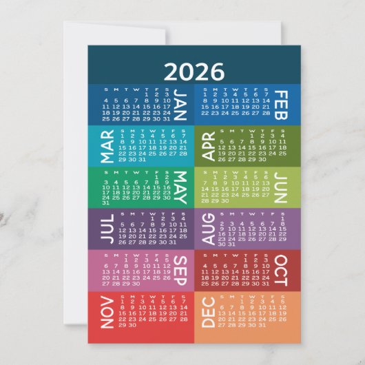 Kalender en Business Logo - feestelijk kleurrijk Feestdagenkaart (Voorkant)