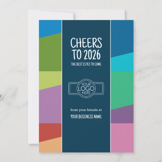 Kalender en Business Logo - feestelijk kleurrijk Feestdagenkaart (Achterkant)