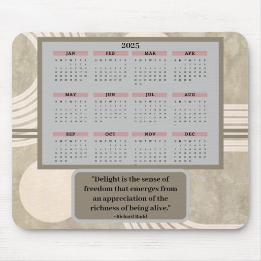 Kalender en Citaat Mousepad Muismat (Voorkant)