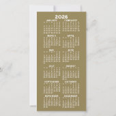 Kalender en Logo - Gold Green Branches - Zakelijk Feestdagenkaart (Achterkant)