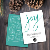 Kalender en Logo - JOY - Aqua White - Zakelijk Feestdagenkaart