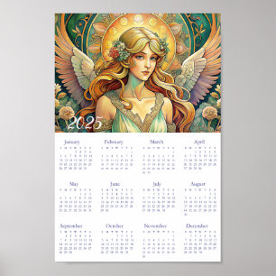  Kalender Engel Art Deco 2025. Poster
