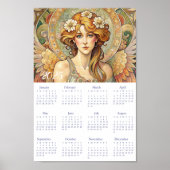 Kalender Engel Art Deco 2025. Poster (Voorkant)