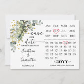 Kalender Eucalyptus Gold Bewaar onze trouwdatum Save The Date (Voorkant)