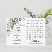 Kalender Eucalyptus Gold Bewaar onze trouwdatum Save The Date (Staand voorkant)