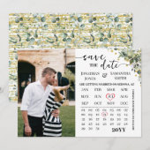 Kalender Eucalyptus Goud Save the Date Bruiloft (Voorkant / Achterkant)