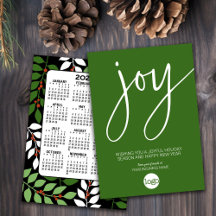 Kalender - feestelijke JOY zwart groen rood met Lo
