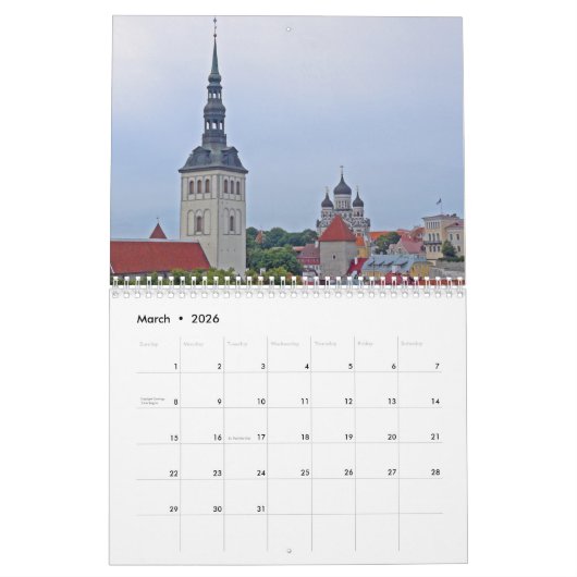 Kalender Finland en Estland 2026 (Mar 2026)