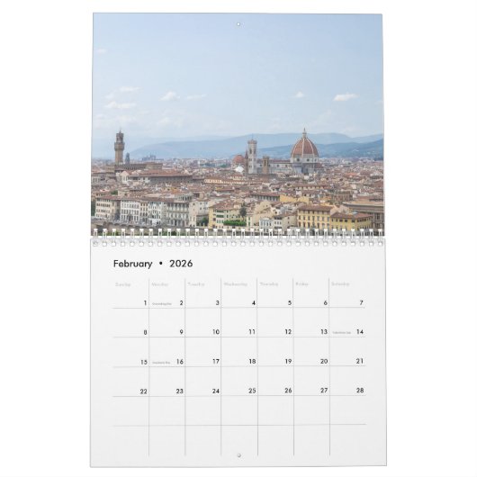 Kalender Florence 2026 (Feb 2026)