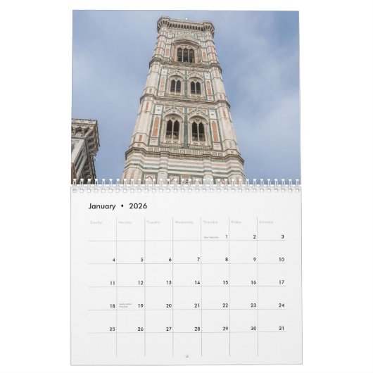 Kalender Florence 2026 (Jan 2026)