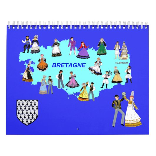 Kalender, folklore de Bretagne, Frankrijk Kalender (Hoes)
