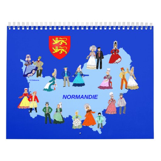 Kalender, folklore, Normandië, Frankrijk Kalender (Hoes)