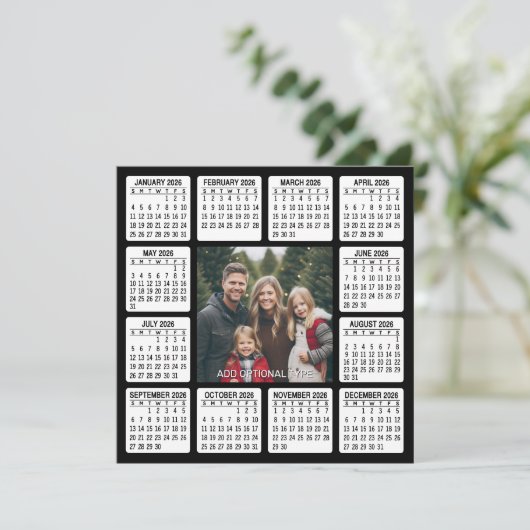 Kalender - Foto in het centrum Holiday Kaart (Staand voorkant)