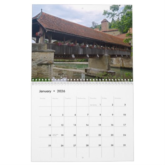 Kalender Fribourg Zwitserland 2026 (Jan 2026)