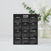 Kalender - Full Year Basic Zwart Platte Papier (Staand voorkant)