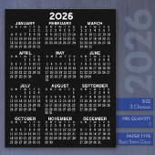 Kalender - Full Year Basic Zwart Platte Papier