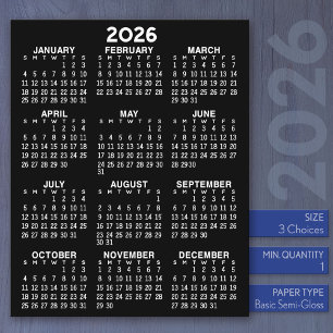 Kalender - Full Year Basic Zwart Platte Papier
