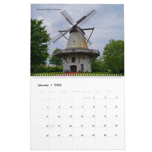 Kalender Galerieholländer Windmühlen (Jan 2026)