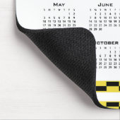 Kalender geel en zwart blokken muismat (Hoek)