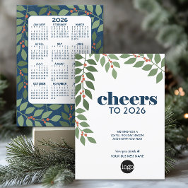 Kalender GEJUICH - groen blauw - Business Logo Feestdagenkaart