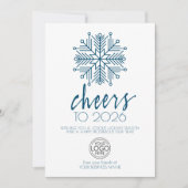 Kalender - Gelukkig Nieuwjaar Blue Snowflake Busin Feestdagenkaart (Voorkant)