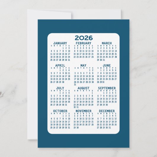 Kalender - Gelukkig Nieuwjaar Blue Snowflake Busin Feestdagenkaart (Achterkant)