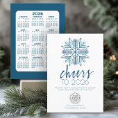 Kalender - Gelukkig Nieuwjaar Blue Snowflake Busin Feestdagenkaart