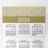Kalender - Gold White Business Logo Hanging Drieluik Wenskaart (Binnenzijde eerst)