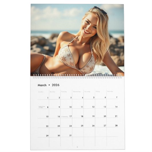 Kalender - Golden Shores - Bikini (Mar 2026)