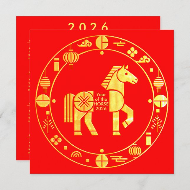 Kalender Goud Chinees Nieuwjaar 2026 (Voorkant / Achterkant)