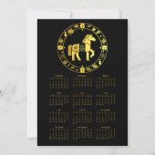 Kalender Goud Chinees nieuwjaar 2026 Feestdagenkaart (Voorkant)