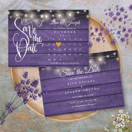 Kalender Goud Hart Landelijk Paars Houten Trouwdag Save The Date