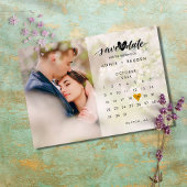 Kalender Goud Liefde Hart Foto Bewaar de datum Briefkaart