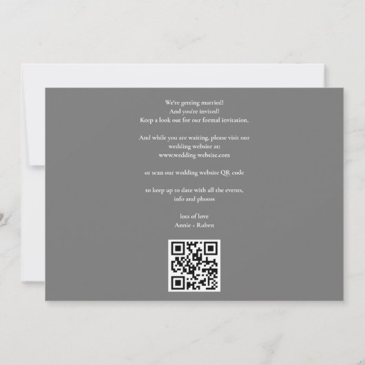 Kalender Goud Liefde Hart QR Code Bruiloft Save The Date (Achterkant)