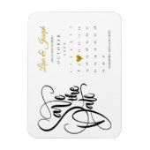 Kalender Goud Liefde Hart Trouwen Datum Bewaren Magneet (Verticaal)