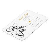 Kalender Goud Liefde Hart Trouwen Datum Bewaren Magneet (Linkerzijde)