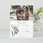 Kalender Gouden Hart Foto Save The Date (Staand voorkant)