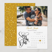 Kalender Gouden Hart Foto Save The Date (Voorkant / Achterkant)