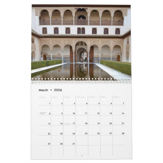Kalender Granada, Spanje 2026 (Mar 2026)