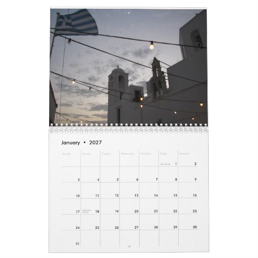 Kalender - Griekse eilanden (Jan 2027)