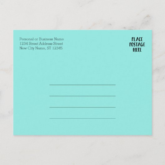 Kalender Grijs Aqua Business Logo - Vakantie Briefkaart (Achterkant)