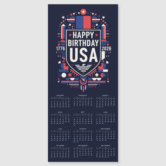 Kalender Happy Birthday USA 250 (Voorkant)