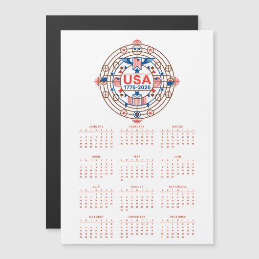 Kalender Happy Birthday USA 250 (Voorkant / Achterkant)
